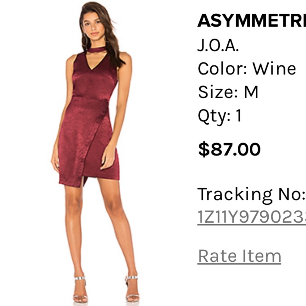Asymmetric chocker wine dress